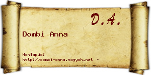 Dombi Anna névjegykártya